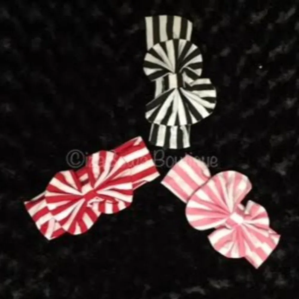 Pink & White Stripe Cotton Big Bow Headband  PSMBHB  Handmade NWT Boutique